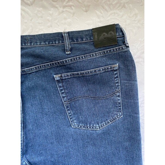 Lee Jeans Men's 48 X 32 Blue Denim Medium Wash Cotton Relaxed Straight Leg - Picture 6 of 9